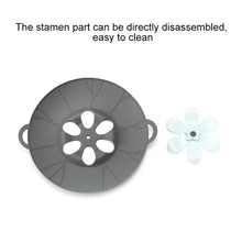 Load image into Gallery viewer, Silicone Flower Spill-proof Pot Lid Rotatable Pot Lid Kitchen Gadget, Size:, 23cm Yellow, 23cm Gray, 29cm Yellow, 29cm Gray