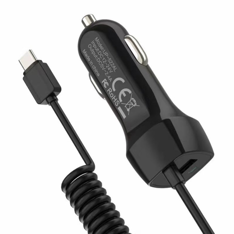 522AL Fast Charging With Cable Car Charging, Output Interface:, 8 Pin (Black), 8 Pin (White), Type-C/USB-C (Black), Type-C/USB-C (White), Micro USB (Black), Micro USB (White)