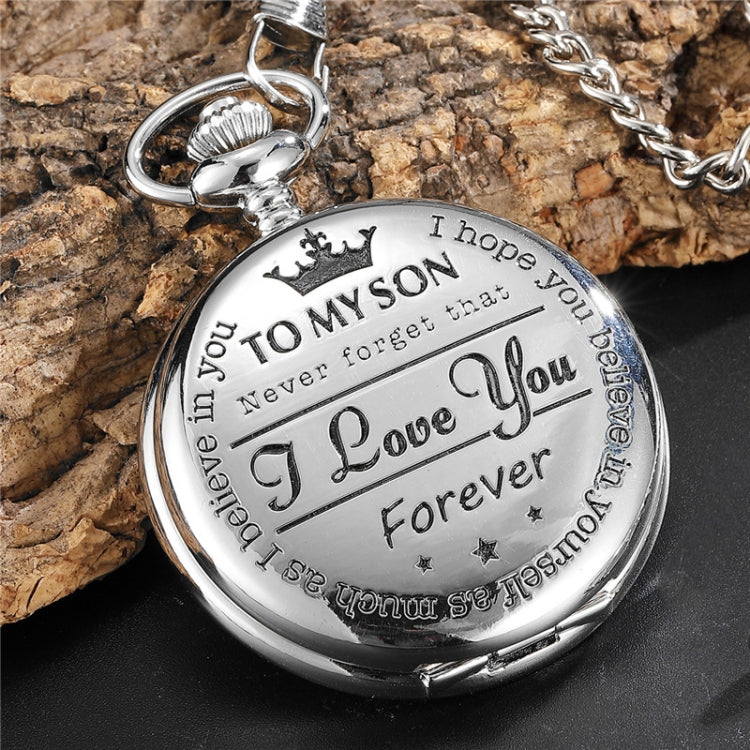 Engraved Vintage Commemorative Quartz Pocket Watch Round Watch, Style: