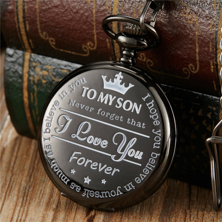 Engraved Vintage Commemorative Quartz Pocket Watch Round Watch, Style: