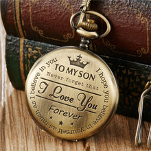 Load image into Gallery viewer, Engraved Vintage Commemorative Quartz Pocket Watch Round Watch, Style: