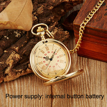 Load image into Gallery viewer, Engraved Vintage Commemorative Quartz Pocket Watch Round Watch, Style:, Grandpa, Husband, Hushand (Silver), Grandson (Black), I Love You (Gold), I Love You (Silver), I Love You (Black), Forever (Gold), Forever (Silver), Forever (Black)                 ...