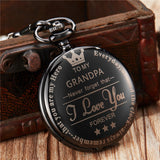 Engraved Vintage Commemorative Quartz Pocket Watch Round Watch, Style:, Grandpa, Husband, Hushand (Silver), Grandson (Black), I Love You (Gold), I Love You (Silver), I Love You (Black), Forever (Gold), Forever (Silver), Forever (Black)                 ...
