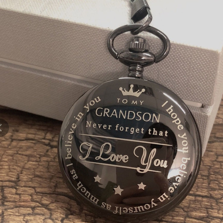 Engraved Vintage Commemorative Quartz Pocket Watch Round Watch, Style:
