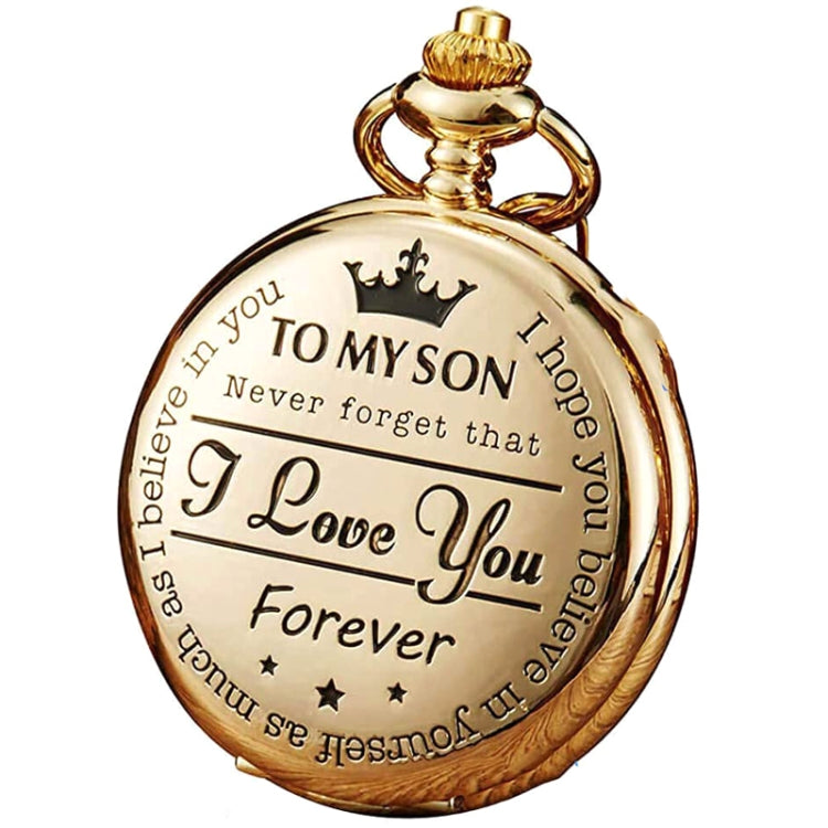 Engraved Vintage Commemorative Quartz Pocket Watch Round Watch, Style: