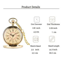 Load image into Gallery viewer, Engraved Vintage Commemorative Quartz Pocket Watch Round Watch, Style:
