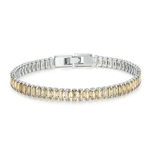 Load image into Gallery viewer, Sparkling Cubic Zirconia Bracelet Gold Plated Copper Jewelry, YIB055-17L, YIB055-19L, YIB055-17LCP, YIB055-19LCP, YIB055-17LVT, YIB055-19LVT