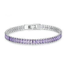 Load image into Gallery viewer, Sparkling Cubic Zirconia Bracelet Gold Plated Copper Jewelry, YIB055-17L, YIB055-19L, YIB055-17LCP, YIB055-19LCP, YIB055-17LVT, YIB055-19LVT