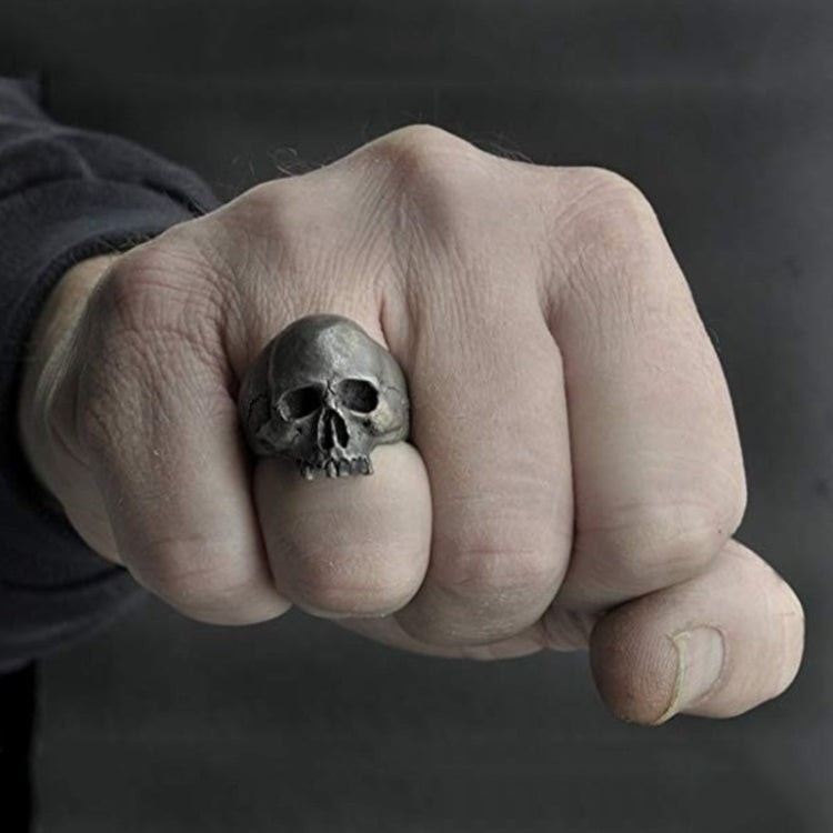 C56213 2pcs Punk Vintage Skull Ring Horror Skull Ring Men Gift, 12, 13, 14