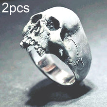 Load image into Gallery viewer, C56213 2pcs Punk Vintage Skull Ring Horror Skull Ring Men Gift, 12, 13, 14