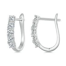 Load image into Gallery viewer, Sterling Silver S925 Moissanite U-Shaped Pattern Earrings, MSE011