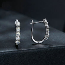 Load image into Gallery viewer, Sterling Silver S925 Moissanite U-Shaped Pattern Earrings, MSE011