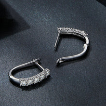 Load image into Gallery viewer, Sterling Silver S925 Moissanite U-Shaped Pattern Earrings, MSE011