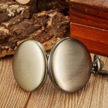 Load image into Gallery viewer, pm240 Classic Double Open Double Face Vintage Manual Mechanical Pocket Watch with Roman Lettering, Black Shell Black Face Gold Movement, Silver Shell Silver Face Silver Movement, Gold Shell Gold Face Movement, Round Opening Gold Shell Gold Face