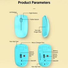 Load image into Gallery viewer, 811 3 Keys Laptop Mini Wireless Mouse Portable Optical Mouse, Spec:, Charging Version (Black), Charging Version (White), Charging Version (Pink), Charging Version (Blue), Charging Version (Beige), Double Model (Black), Double Model (White)             ...