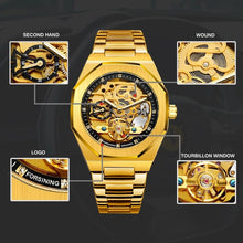 Load image into Gallery viewer, FORSINING F980 Luminous Three Eye Six Shot Weekly Steel Belt Men Fully Automatic Mechanical Watch