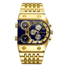 Load image into Gallery viewer, Oulm 9315 Multi Time Zone Large Dial Luminous Men Watch Steel Strap Casual Quartz Watch