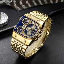 Load image into Gallery viewer, Oulm 9315 Multi Time Zone Large Dial Luminous Men Watch Steel Strap Casual Quartz Watch