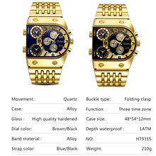 Load image into Gallery viewer, Oulm 9315 Multi Time Zone Large Dial Luminous Men Watch Steel Strap Casual Quartz Watch