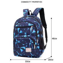 Load image into Gallery viewer, WA208 3 In 1 Diamond Print Canvas Backpack Shoulder Bag Student Schoolbag, 3 In 1 Grey, 3 In 1 Red, 3 In 1 Blue, 3 In 1 Rose Red