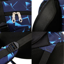 Load image into Gallery viewer, WA208 3 In 1 Diamond Print Canvas Backpack Shoulder Bag Student Schoolbag