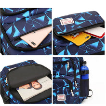 Load image into Gallery viewer, WA208 3 In 1 Diamond Print Canvas Backpack Shoulder Bag Student Schoolbag