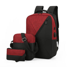 Load image into Gallery viewer, 3 In 1 Computer Shoulder Bag Oxford Cloth Schoolbag Multifunctional USB Business Bag