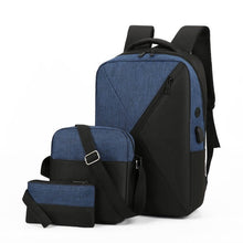 Load image into Gallery viewer, 3 In 1 Computer Shoulder Bag Oxford Cloth Schoolbag Multifunctional USB Business Bag