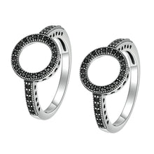 Load image into Gallery viewer, 2 PCS Alloy Lucky Circle Diamond Halo Rings, 6, 7, 8, 9, 10