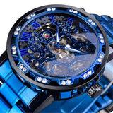 Winner Leisure Skeleton Diamond Luminous Pointer Watch Men Manual Mechanical Watch