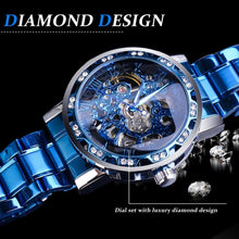 Load image into Gallery viewer, Winner Leisure Skeleton Diamond Luminous Pointer Watch Men Manual Mechanical Watch