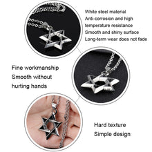 Load image into Gallery viewer, 1102 Stainless Steel Necklaces Men Six Pointed Star Pendant, Style:, Pendant+Chain, Single Pendant