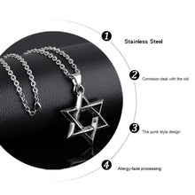 Load image into Gallery viewer, 1102 Stainless Steel Necklaces Men Six Pointed Star Pendant, Style:, Pendant+Chain, Single Pendant