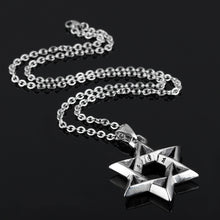 Load image into Gallery viewer, 1102 Stainless Steel Necklaces Men Six Pointed Star Pendant, Style:, Pendant+Chain, Single Pendant