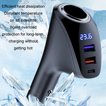 Load image into Gallery viewer, Car Charger Multifunctional Digital Display QC Charging Cigarette Lighter Adapter, AAC Dual USB, CCA Dual PD