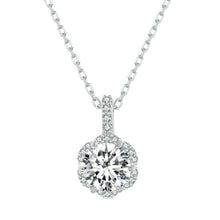 Load image into Gallery viewer, Sterling Silver S925 White Gold Plated Zircon Moissanite Necklace, MSN007