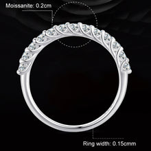 Load image into Gallery viewer, Sterling Silver S925 Plated Plated Row Moissanite Ring, MSR014-A