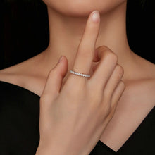 Load image into Gallery viewer, Sterling Silver S925 Plated Plated Row Moissanite Ring, MSR014-A