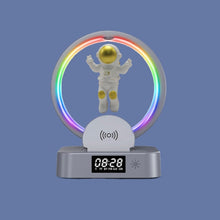 Load image into Gallery viewer, Y-558 Magnetic Levitation Astronaut TWS Bluetooth Speaker With RGB Light,Style:, Golden Basic, Silver Basic, Golden Clock Model, Silver Clock Model, Golden Wireless Charging, Silver Wireless Charging