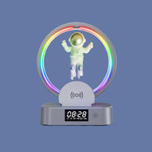 Load image into Gallery viewer, Y-558 Magnetic Levitation Astronaut TWS Bluetooth Speaker With RGB Light,Style:, Golden Basic, Silver Basic, Golden Clock Model, Silver Clock Model, Golden Wireless Charging, Silver Wireless Charging