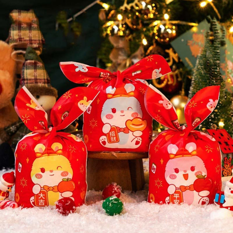 1bag Candy Packaging Bags Baking Biscuit Gift Bags, Fresh Flower, Colorful Abstract Strip, Green White Cat, Red Fried Egg, Year Rabbit, Little Rabbit and Bear, White Christmas Boy Girl, White Rainy Animal, Green Scarf Bear, Space Rabbit, Red Snow Carni...