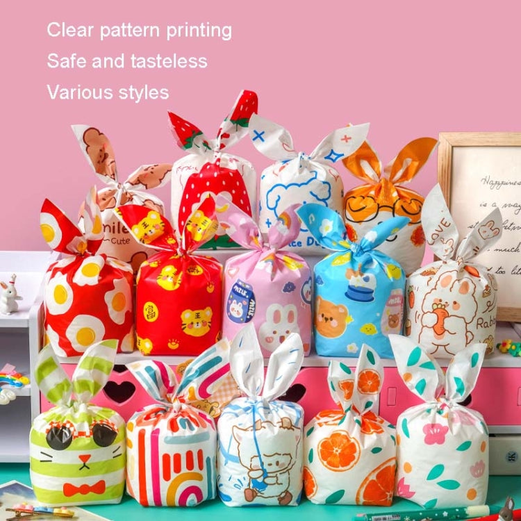 1bag Candy Packaging Bags Baking Biscuit Gift Bags, Fresh Flower, Colorful Abstract Strip, Green White Cat, Red Fried Egg, Year Rabbit, Little Rabbit and Bear, White Christmas Boy Girl, White Rainy Animal, Green Scarf Bear, Space Rabbit, Red Snow Carni...