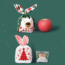 Load image into Gallery viewer, 1bag Candy Packaging Bags Baking Biscuit Gift Bags, Fresh Flower, Colorful Abstract Strip, Green White Cat, Red Fried Egg, Year Rabbit, Little Rabbit and Bear, White Christmas Boy Girl, White Rainy Animal, Green Scarf Bear, Space Rabbit, Red Snow Carni...