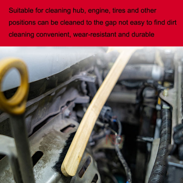 Automotive Steel Ring Washing Long Bamboo Brush Engine Cleaning Brush, Cleaning Brush