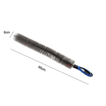 Load image into Gallery viewer, W-102 Car Steel Ring Hub Brush Long Handle Without Hair Hair Curved Cleaning Brush