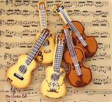 Load image into Gallery viewer, 5pcs Guitar Shape Baking Biscuit Mold Stainless Steel Fondant Mousse Circle, Guitar Shape