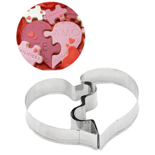 Load image into Gallery viewer, Left Heart+Right Heart Love Puzzle Biscuit Mold, Heart Shape
