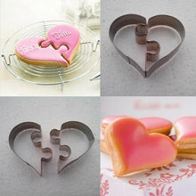 Load image into Gallery viewer, Left Heart+Right Heart Love Puzzle Biscuit Mold, Heart Shape