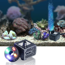 Load image into Gallery viewer, 3W 4 Light Silent Aquarium Fish Tank Filtration Submersible Pump Fountain Water Pump, With Light