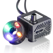 Load image into Gallery viewer, 3W 4 Light Silent Aquarium Fish Tank Filtration Submersible Pump Fountain Water Pump, With Light